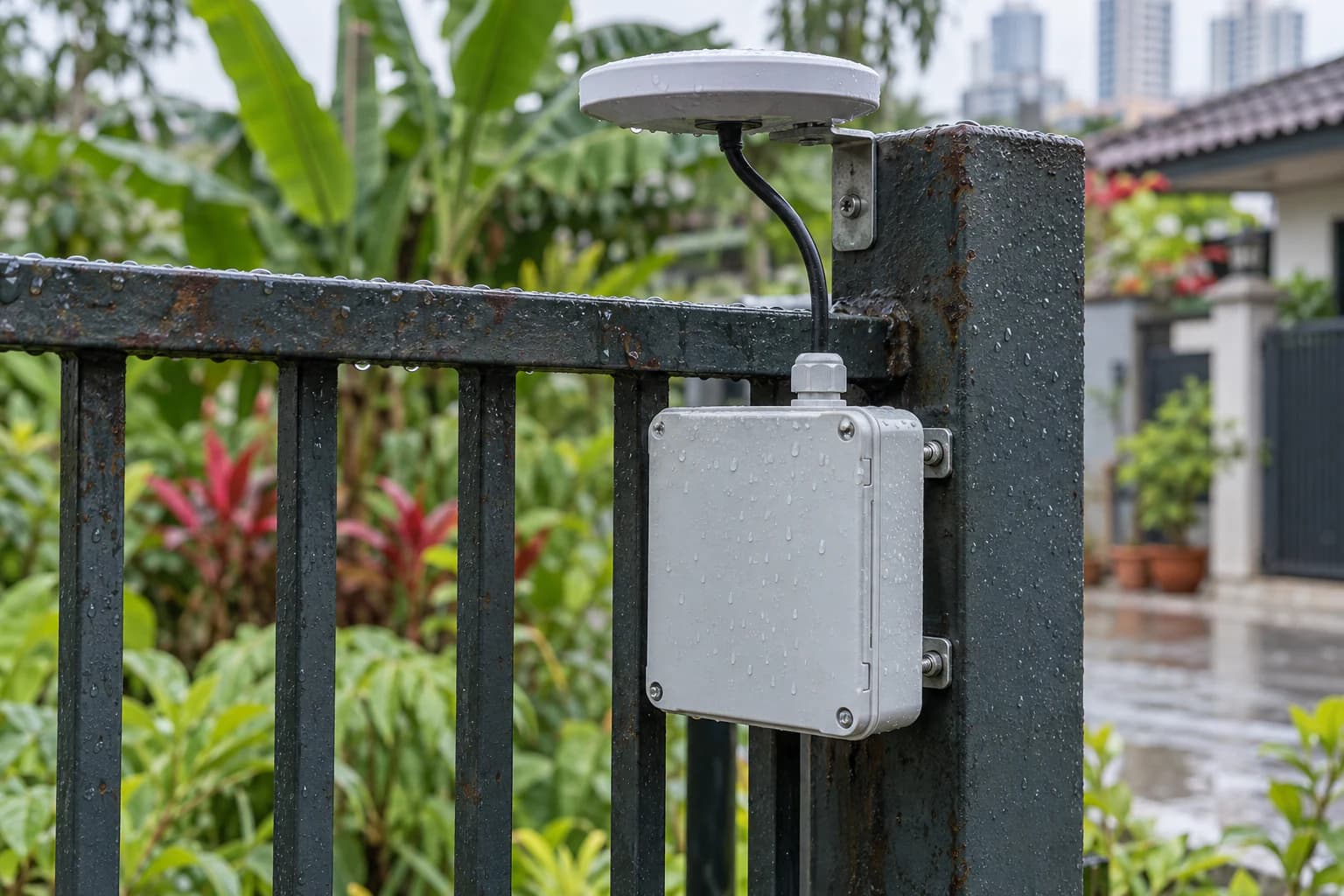 Weatherproof ESP32 cellular node deployed outdoors