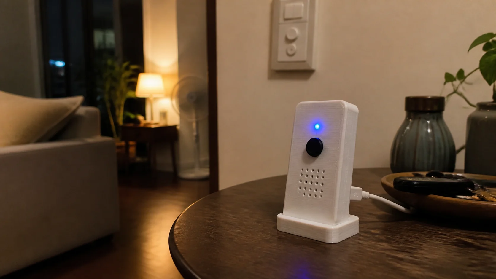 Remote giọng nói ESP32-S3 tự làm đặt trên bàn với Home Assistant chạy nội bộ