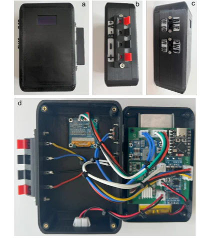 ESPiezometer enclosure views and internal PCB wiring